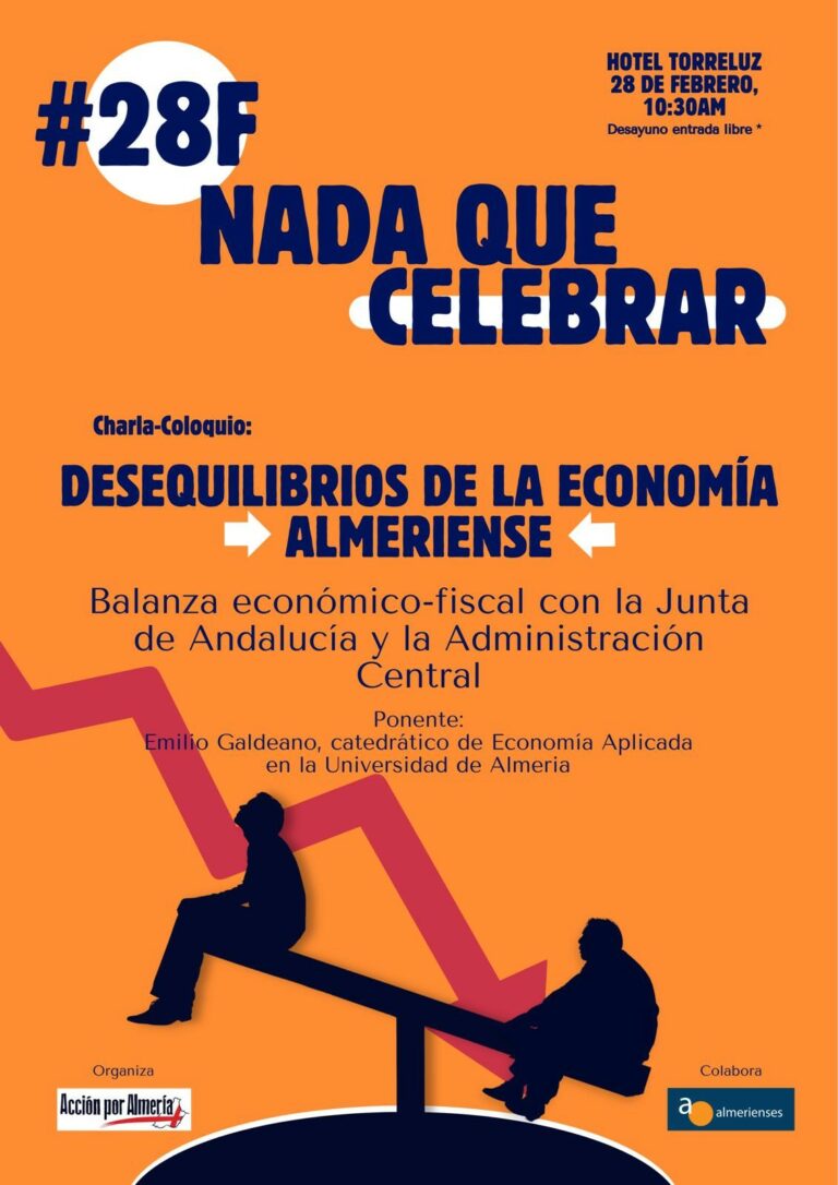 Acción por Almería convoca una charla-conferencia sobre los desequilibrios de la economía almeriense